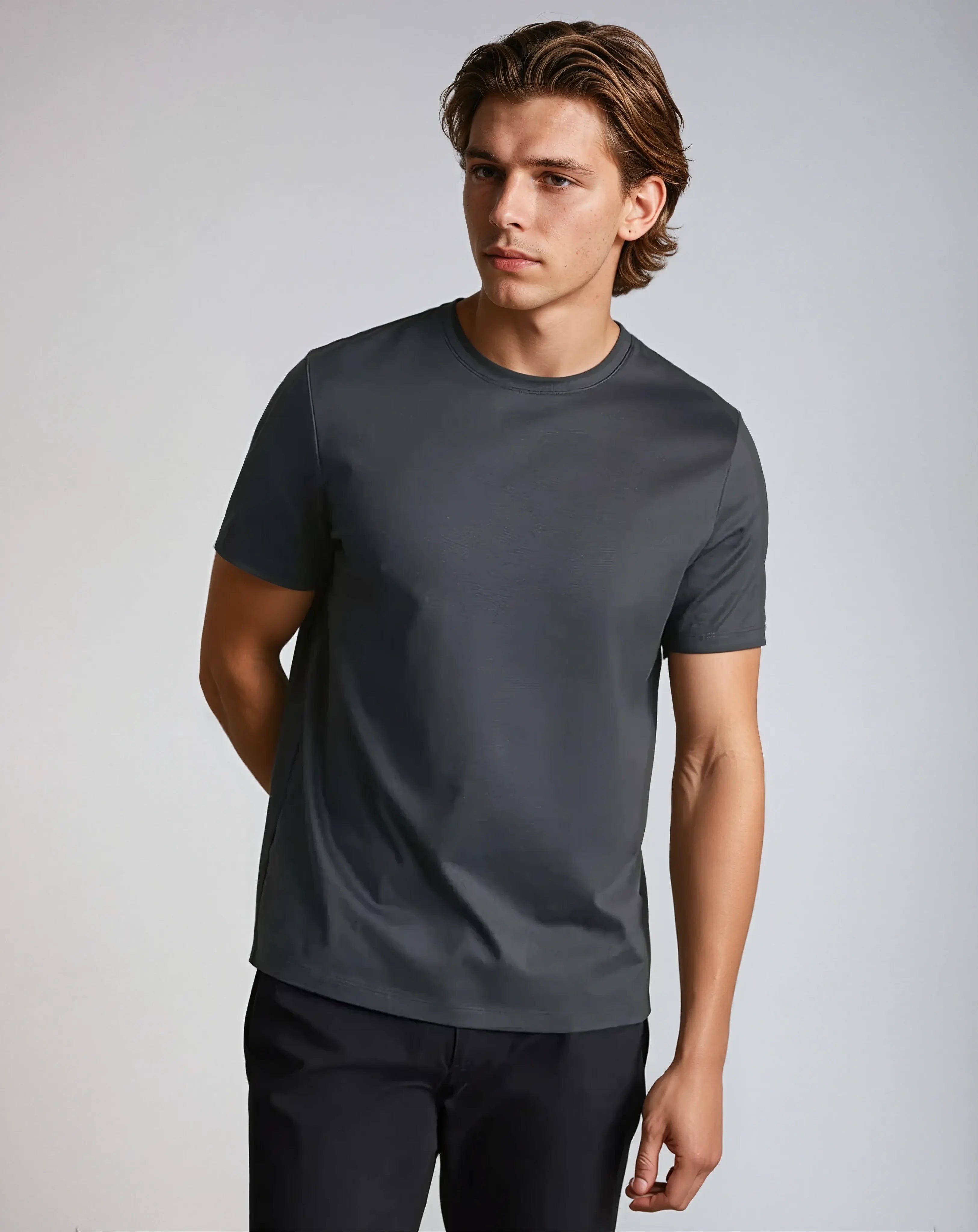 Variant image for Dunkelgraues Herren T-Shirt aus 100% Supima-Baumwolle – Hochwertiges, Vielseitiges T-Shirt für Männer-1