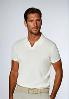 Variant image for Elegantes Weißes Poloshirt Herren aus 100% Baumwolle – Knopflose Optik für Komfort und Stil-1