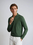 Variant image for Grünes Langarm Poloshirt Herren – Elegantes, Buttonloses Design aus Hochwertigem Stoff für Vielseitige Anlässe-1